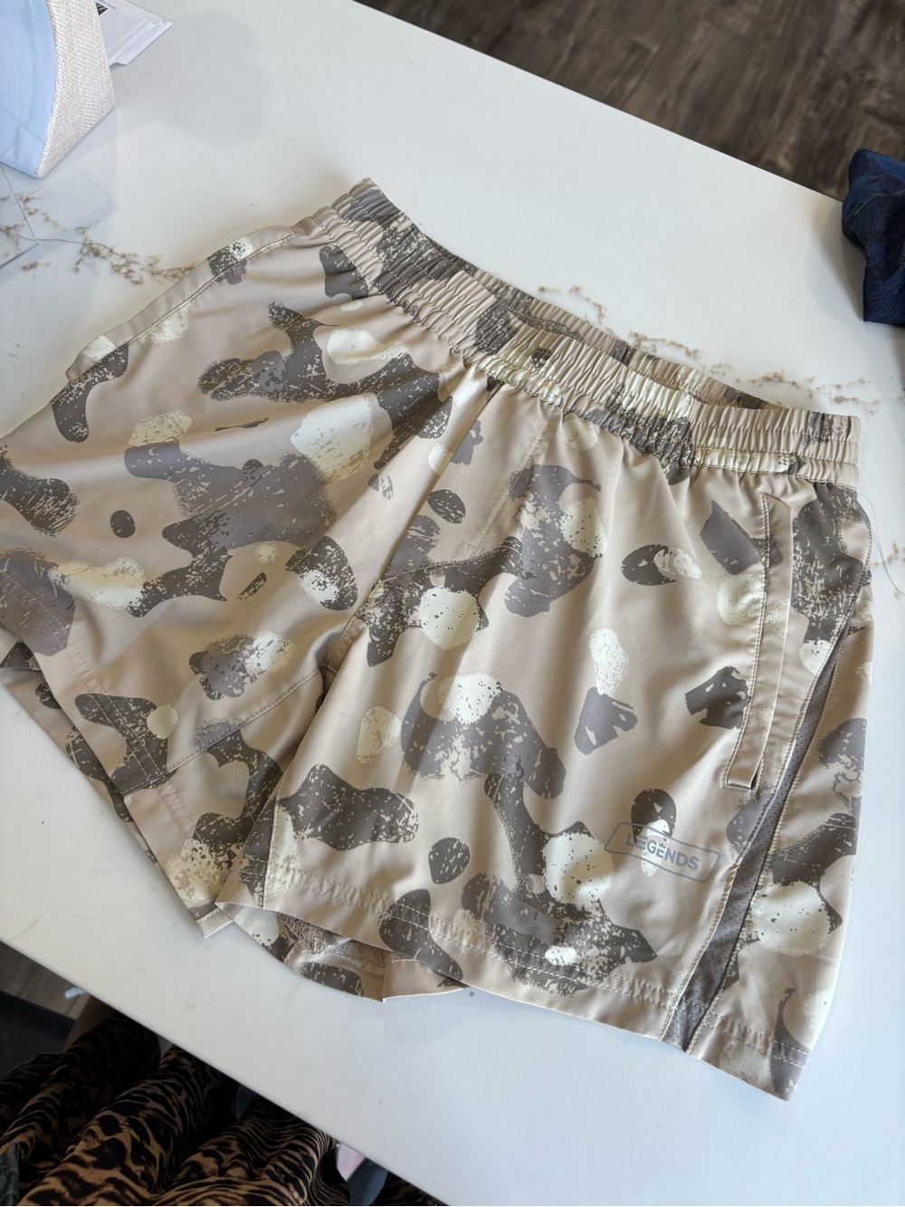 Legends Beige Camo Athletic Shorts